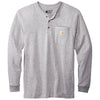 Carhartt Men's Heather Grey Long Sleeve Henley T-Shirt
