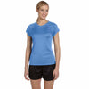 Champion Women's Light Blue Double Dry 4.1-Ounce V-Neck T-Shirt