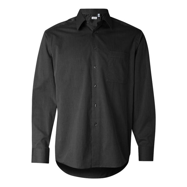 Calvin Klein Men's Black Micro Herringbone Dress Shirt