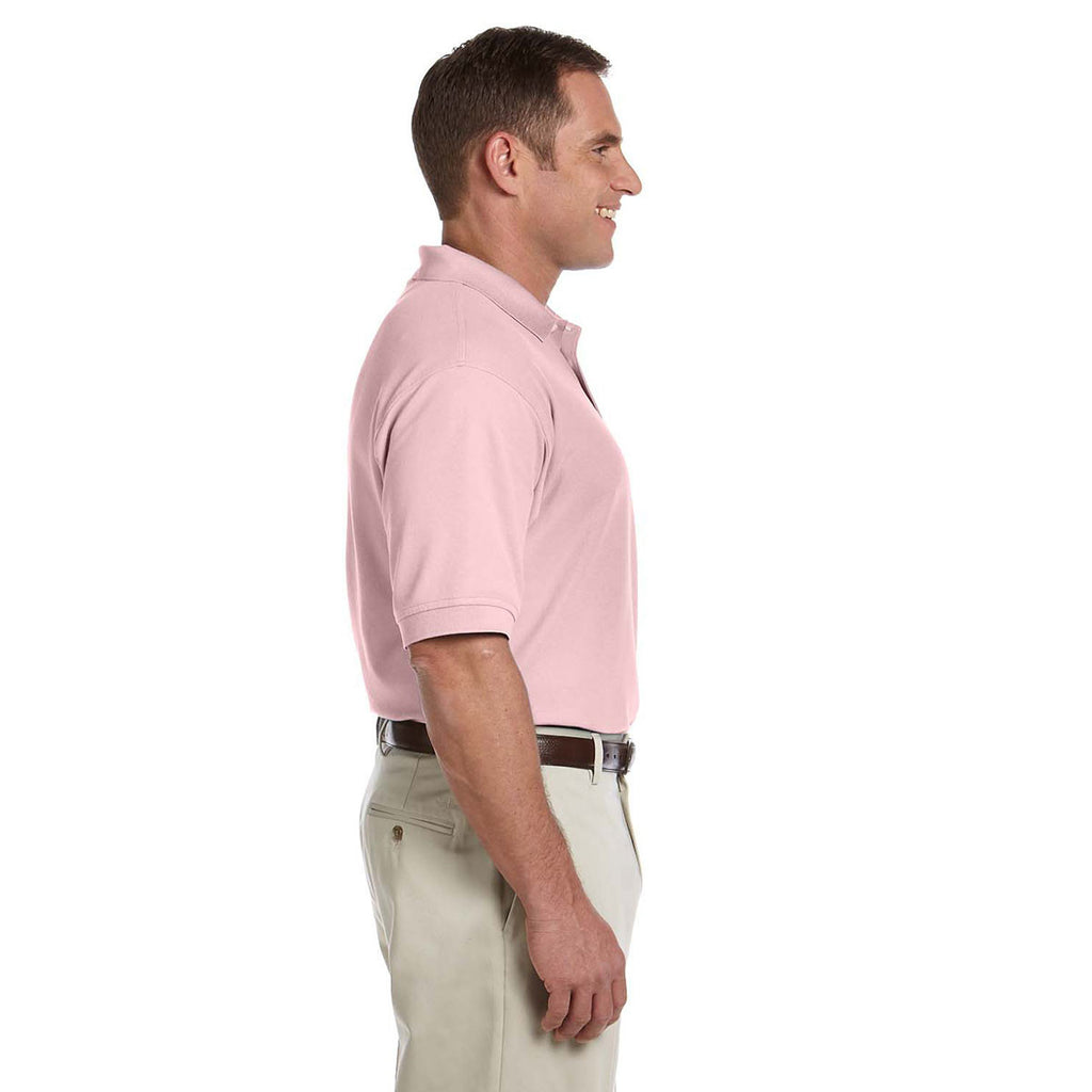 Devon & Jones Men's Pink Pima Pique Short-Sleeve Polo