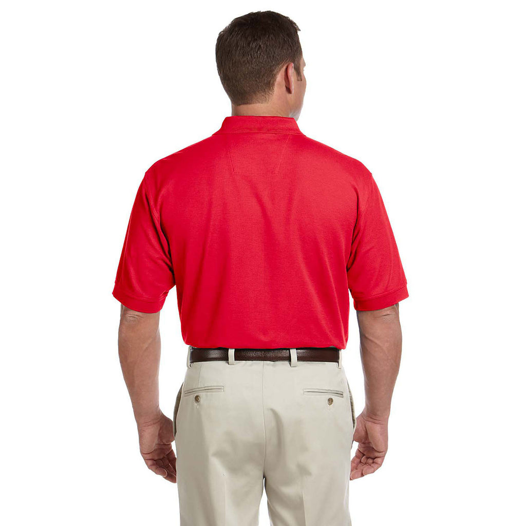 Devon & Jones Men's Red Pima Pique Short-Sleeve Polo