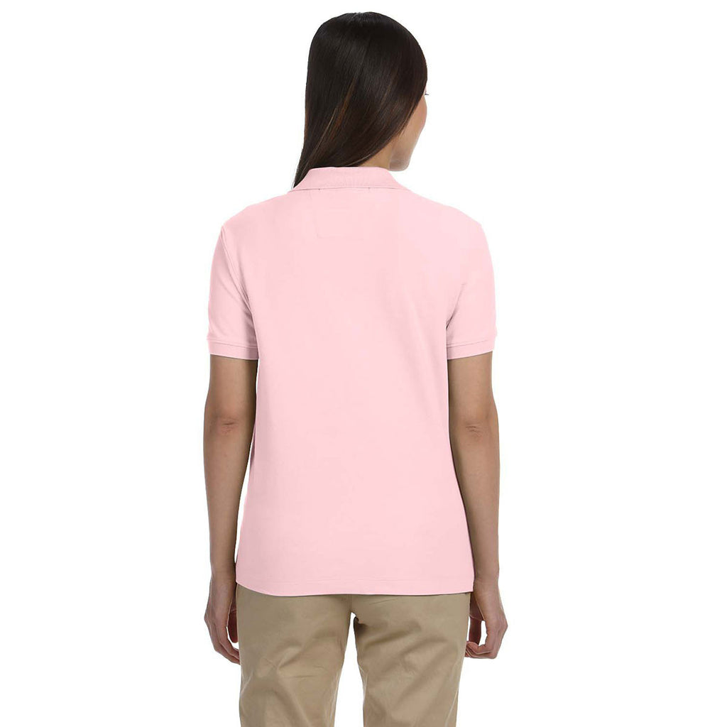 Devon & Jones Women's Pink Pima Pique Short-Sleeve Y-Collar Polo