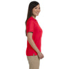 Devon & Jones Women's Red Pima Pique Short-Sleeve Y-Collar Polo
