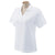 Devon & Jones Women's White Pima Pique Short-Sleeve Y-Collar Polo