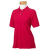 Devon & Jones Women's Red Pima Pique Short-Sleeve Polo