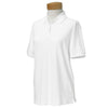 Devon & Jones Women's White Pima Pique Short-Sleeve Polo