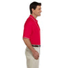 Devon & Jones Men's Red/White Pima Pique Short-Sleeve Tipped Polo