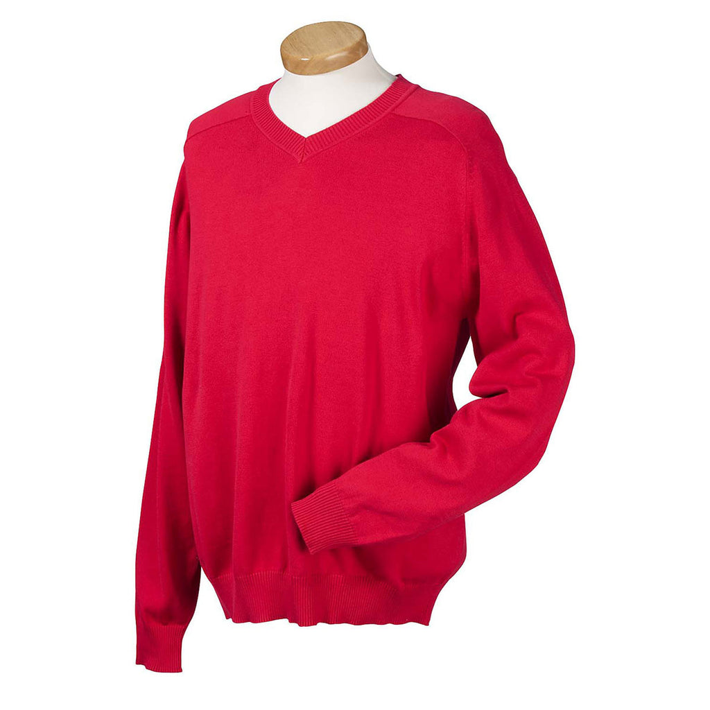 Devon & Jones Men's Red VNeck Sweater