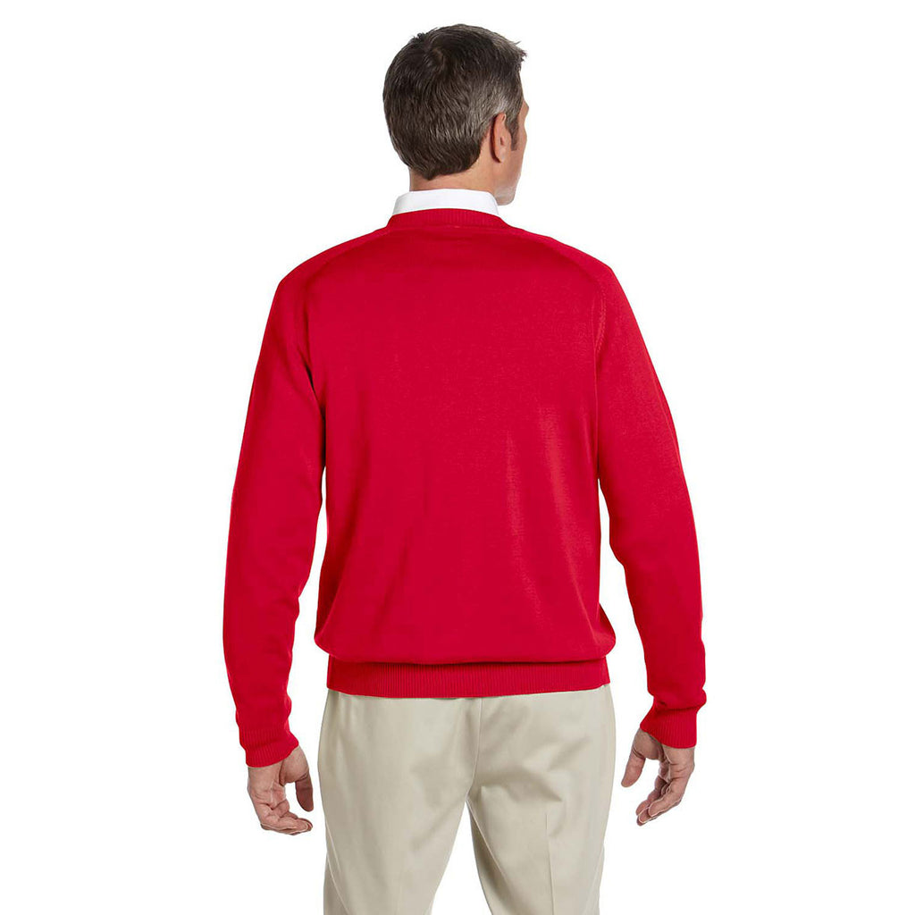 Devon & Jones Men's Red VNeck Sweater