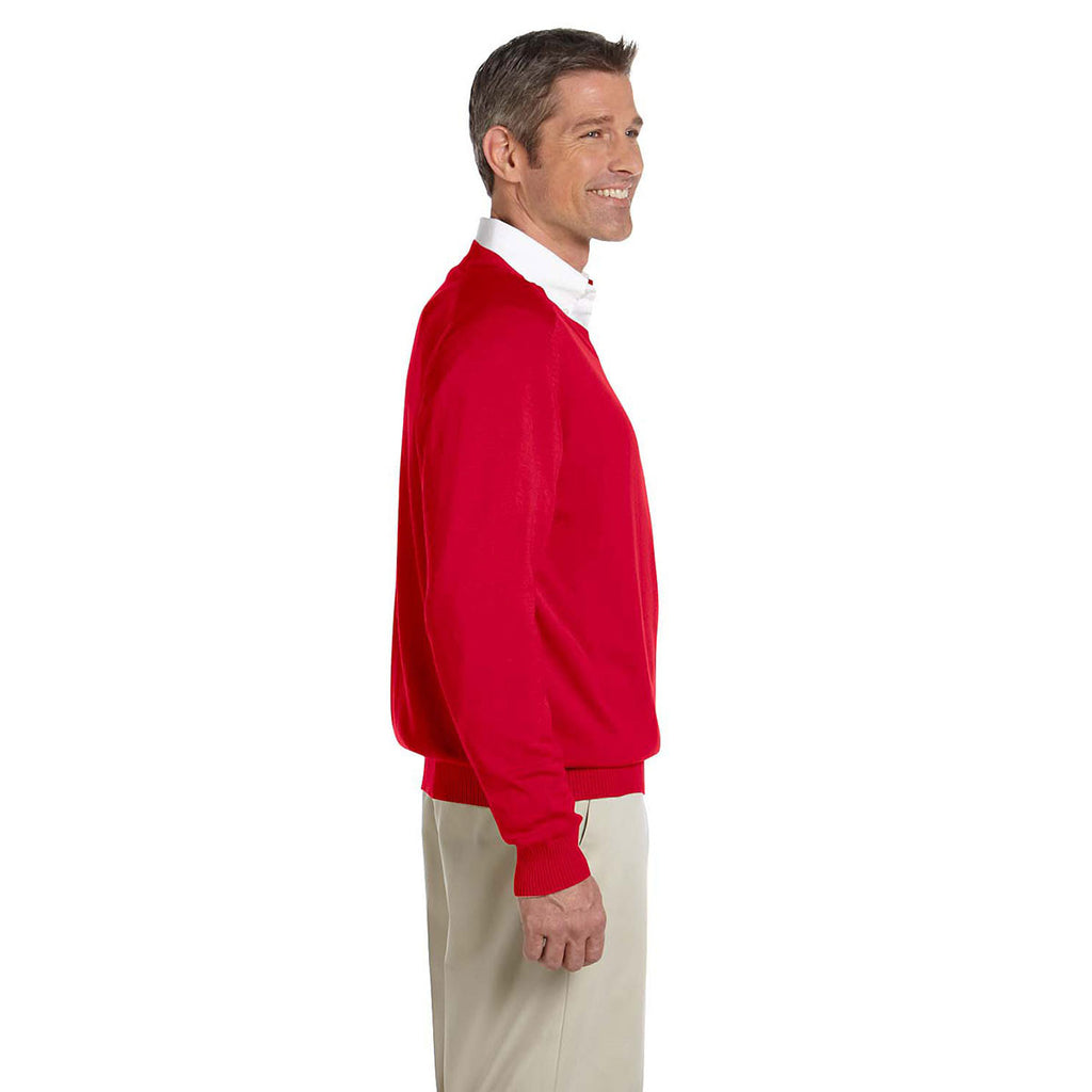 Devon & Jones Men's Red VNeck Sweater