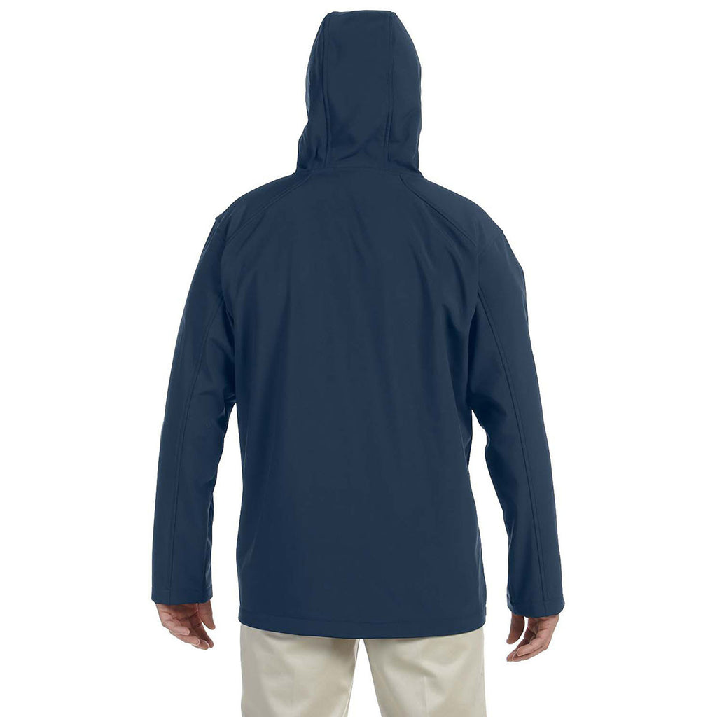 Devon & Jones Men's Navy Soft Shell Hooded Jacket