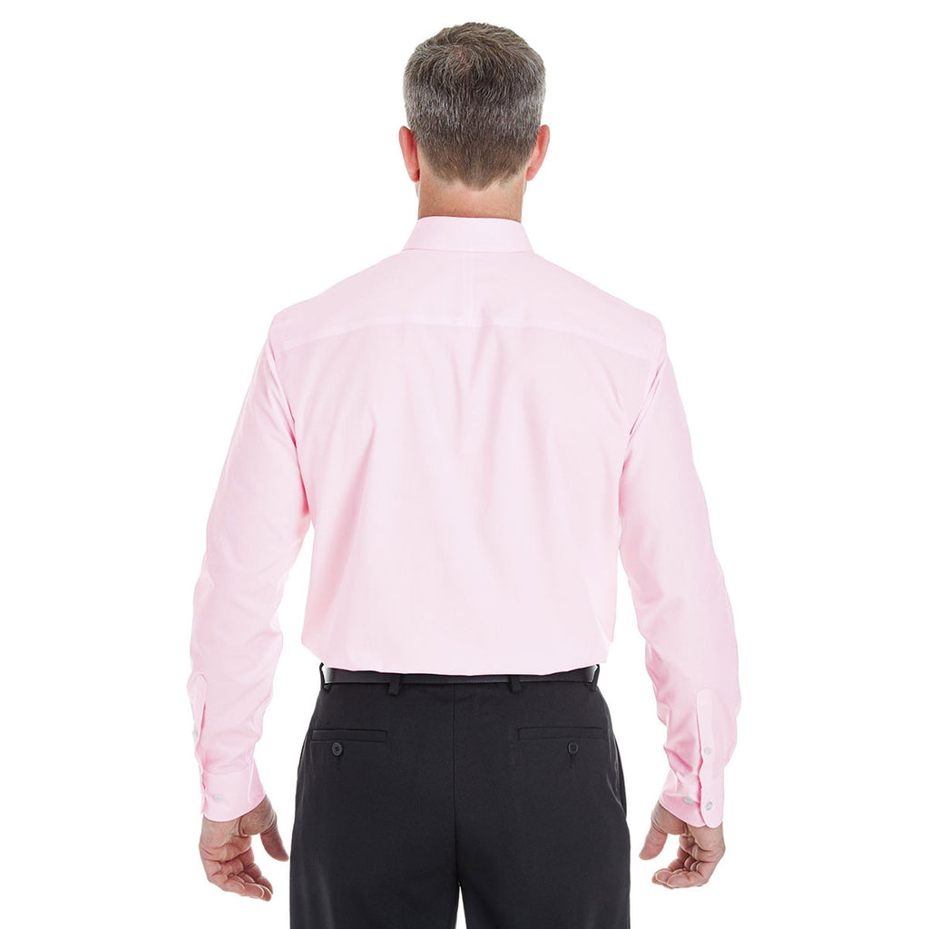 Devon & Jones Men's Pink/White Crown Collection Striped Shirt