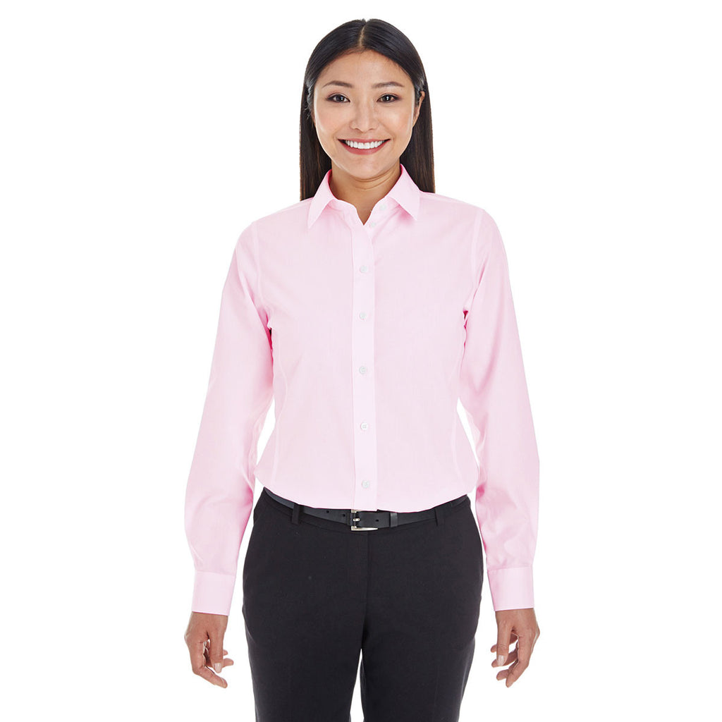 Devon & Jones Women's Pink/White Crown Collection Striped Shirt