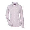 Devon & Jones Women's Burgundy/White CrownLux Performance Micro Windowpane Shirt