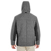 Devon & Jones Men's Dark Grey Heather/Black Midtown Insulated Fabric-block Jacket with Crosshatch Melange