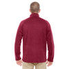Devon & Jones Men's Red Heather Bristol Sweater Fleece Quarter-Zip