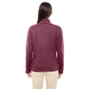 Devon & Jones Women's Burgundy Heather Bristol Full-Zip Sweater Fleece Jacket