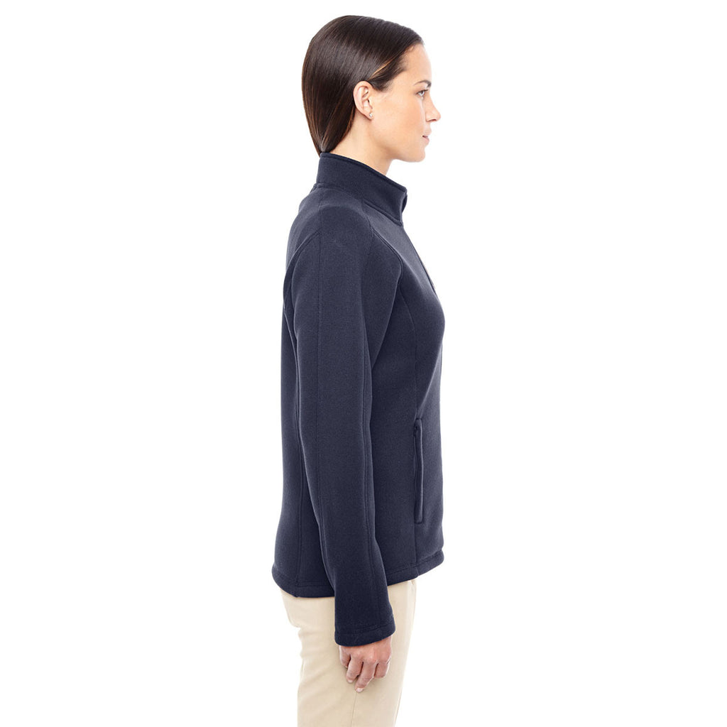 Devon & Jones Women's Navy Bristol Full-Zip Sweater Fleece Jacket