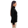 Devon & Jones Women's Black Heather Newbury Melange Fleece Quarter-zip