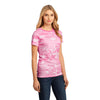 District Made Women's Pink Camo Perfect Weight Camo Crew Tee