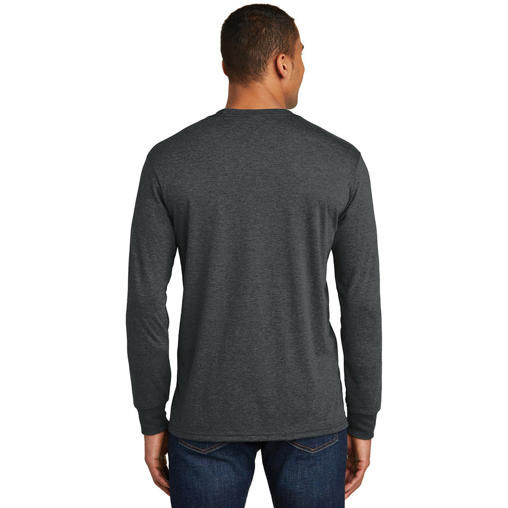 District Men's Black Frost Perfect Tri Long Sleeve Crew Tee