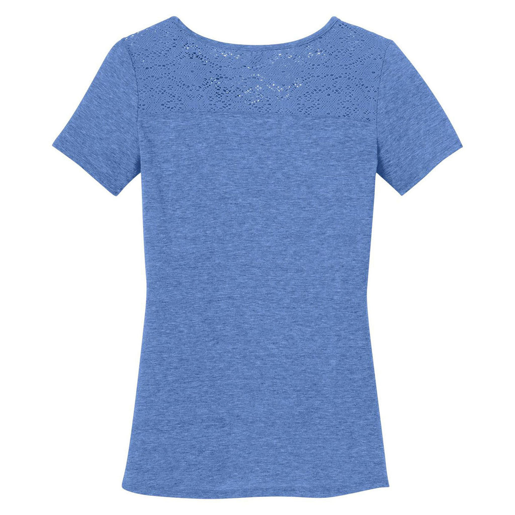 District Made Women's Maritime Heather Tri-Blend Lace Tee