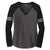 District Women's Heathered Charcoal/Black/Silver Game Long Sleeve V-Neck Tee