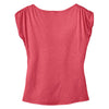 District Made Women's Coral Modal Blend Gathered Shoulder Tee