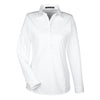 Devon & Jones Women's White Perfect Fit Half-placket Tunic Top