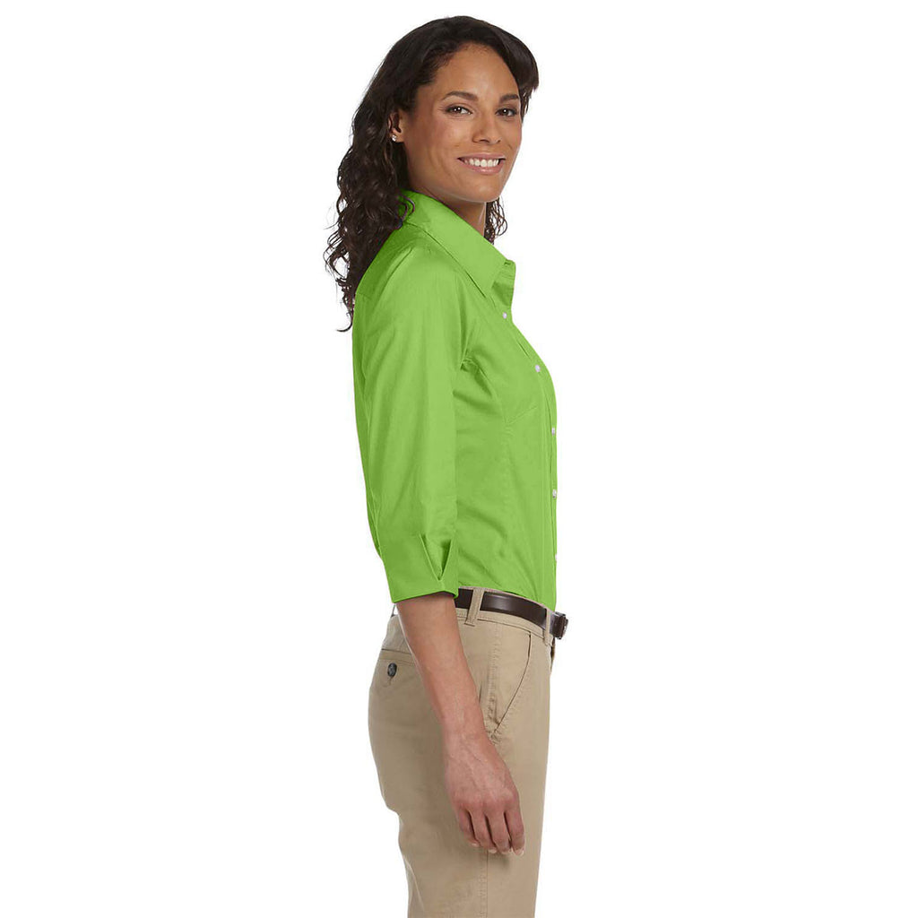 Devon & Jones Women's Lime Perfect Fit Three-Quarter Sleeve Stretch Poplin Blouse