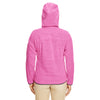 Devon & Jones Women's Charity Pink Heather Perfect Fit Melange Velvet Fleece Hooded Full-Zip