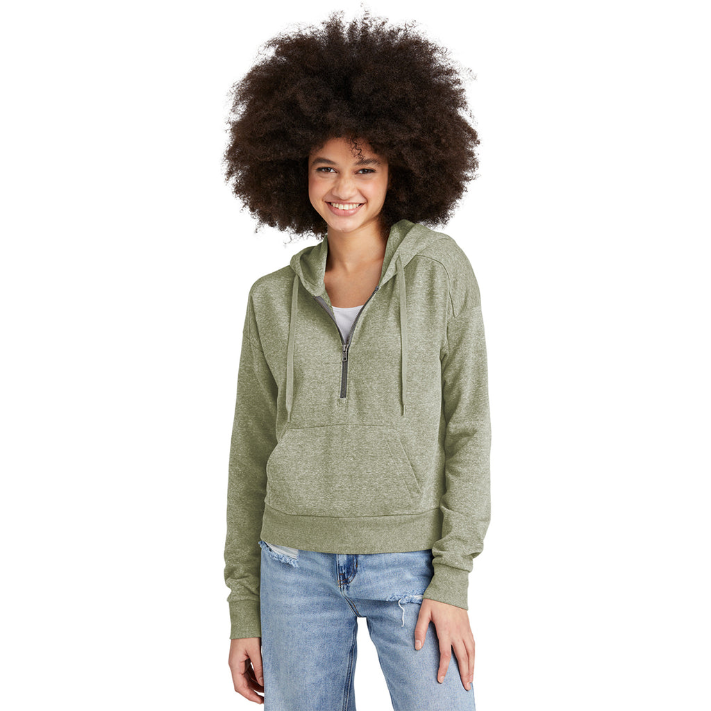 District Women's Military Green Frost Perfect Tri Fleece 1/2-Zip Pullover