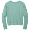 District Women's Heathered Eucalyptus Blue Perfect Tri Fleece V-Neck Sweatshirt