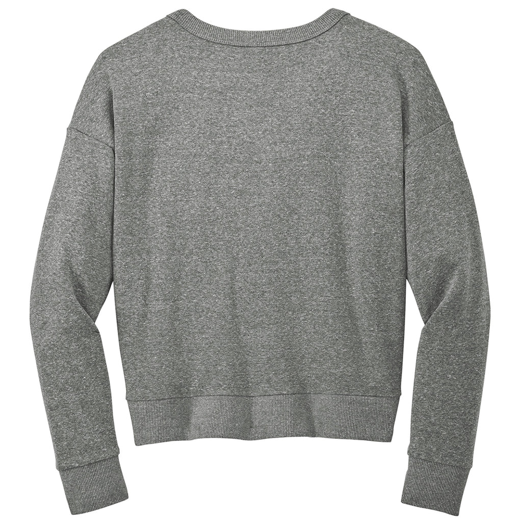 District Women's Heathered Charcoal Perfect Tri Fleece V-Neck Sweatshirt