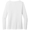 District Women's White Perfect Tri Long Sleeve V-Neck Tee