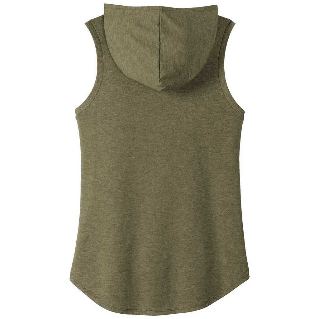 District Women's Military Green Frost Perfect Tri Sleeveless Hoodie