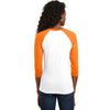 District Women's Orange/White 50/50 3/4-Sleeve Raglan Tee