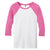 District Women's True Pink/White 50/50 3/4-Sleeve Raglan Tee