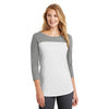 District Women's Grey Frost/White Rally 3/4-Sleeve Tee
