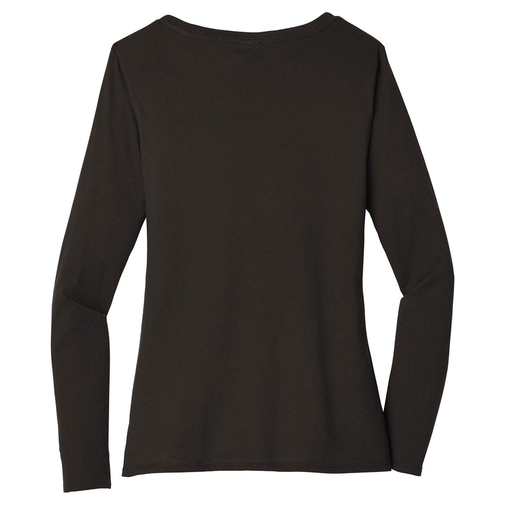 District Women's Black Very Important Tee Long Sleeve V-Neck