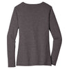 District Women's Heathered Charcoal Very Important Tee Long Sleeve V-Neck