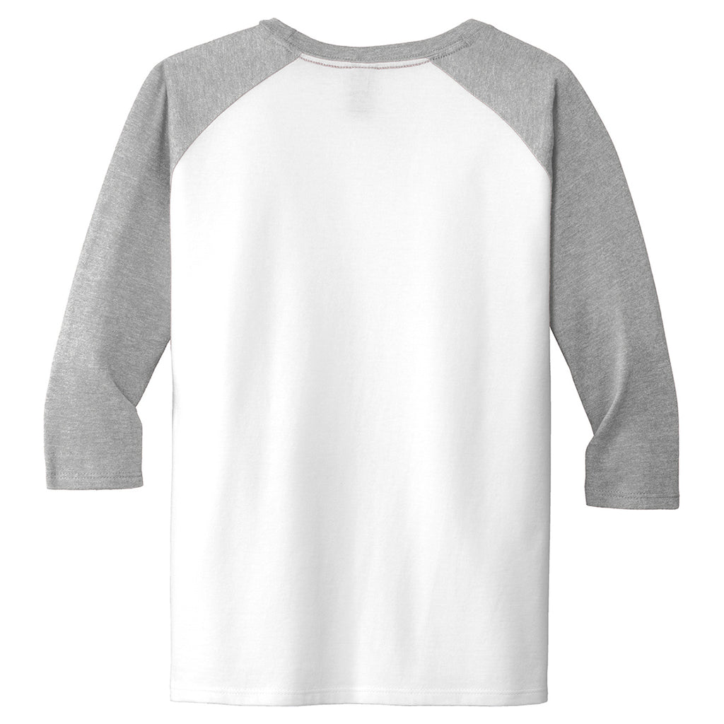 District Youth Light Heather Grey/White Very Important 3/4-Sleeve Tee