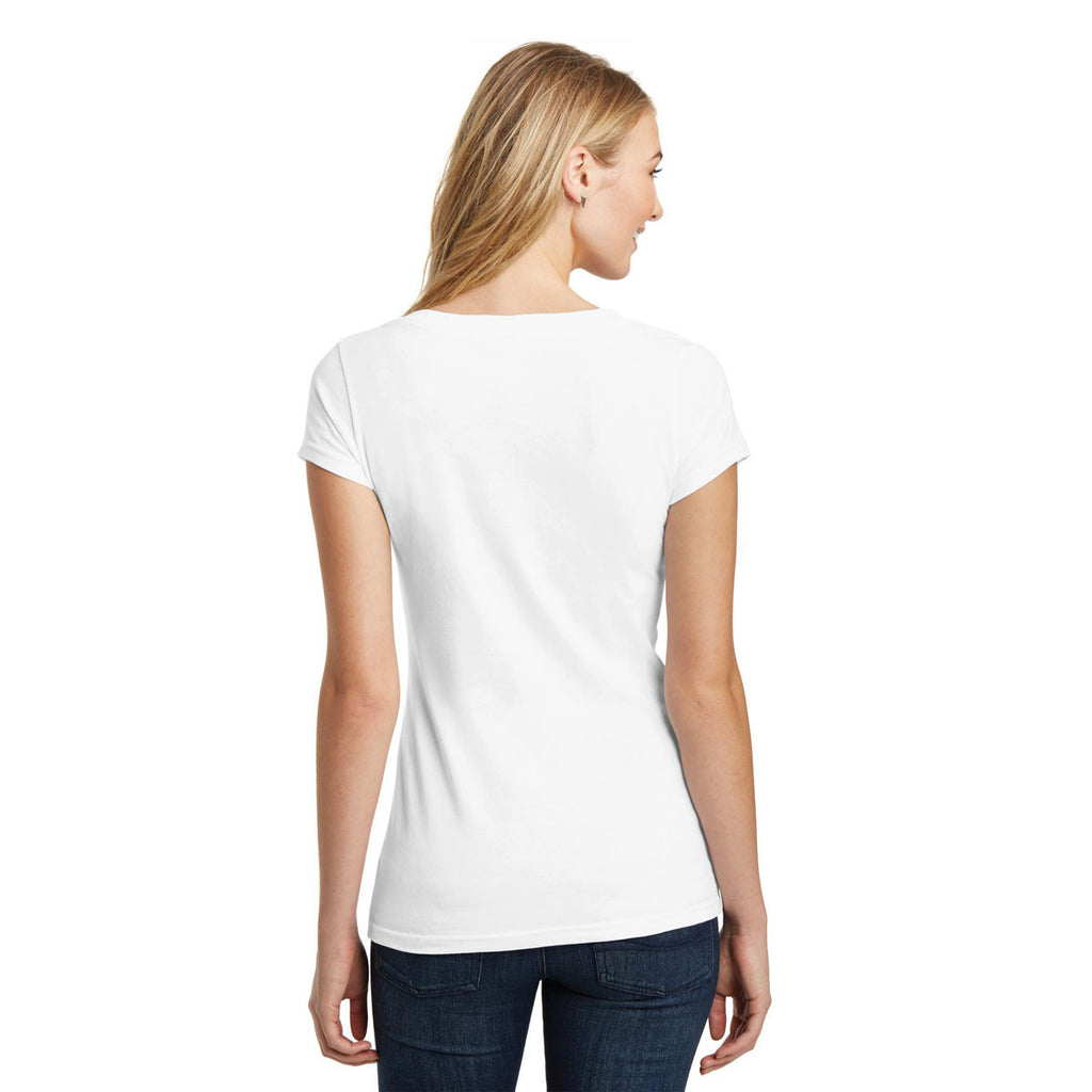 District Women's White Very Important Tee Deep V-Neck