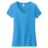 District Women's Heathered Bright Turquoise Very Important Tee V-Neck