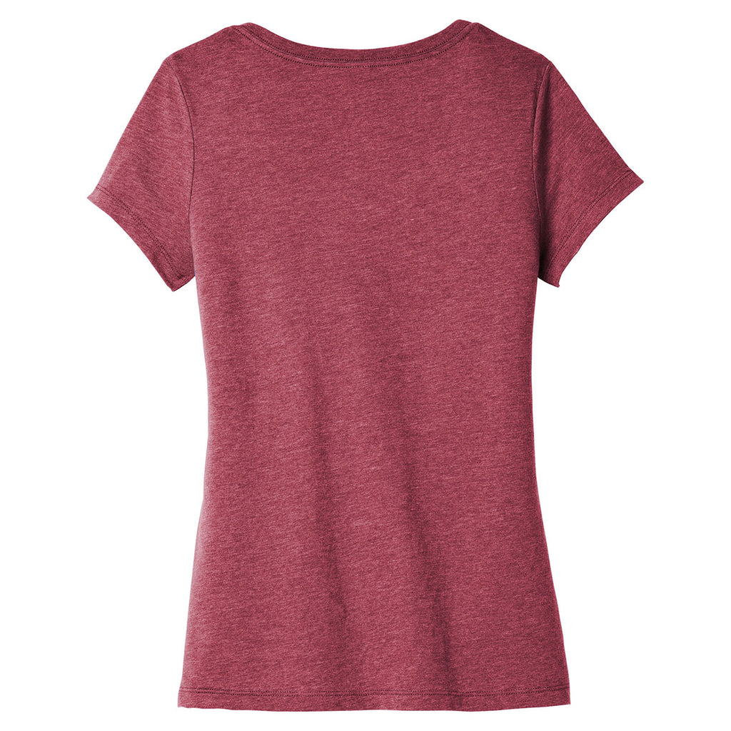 District Women's Heathered Cardinal Very Important Tee V-Neck