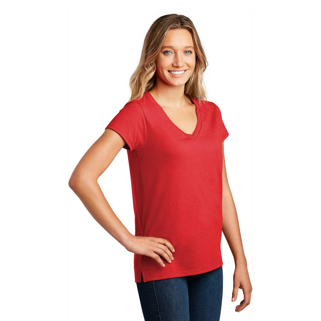 District Women's Ruby Red Re-Tee V-Neck