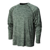 BAW Men's Dark Green Vintage Heather Dry-Tek Long Sleeve Shirt