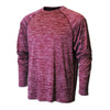 BAW Men's Maroon Vintage Heather Dry-Tek Long Sleeve Shirt