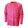 BAW Men's Red Vintage Heather Dry-Tek Long Sleeve Shirt