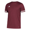 adidas Men's Collegiate Burgundy/White Team 19 Short Sleeve Jersey